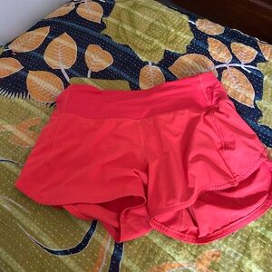 Lululemon Athletica bright red/pink Athletic Shorts Moisture-Wicking Lightweight